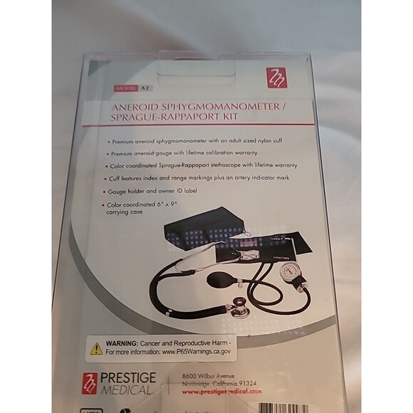 PRESTIGE A2-BLK ANEROID SPHYGMOMANOMETER / SPRAGUE-RAPPAPORT KIT New - Picture 12 of 15